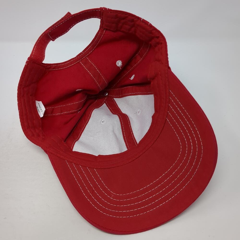 Unbranded Strapback Baseball Hat Red Solid One Si… - image 7